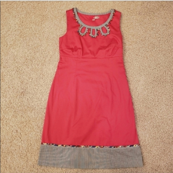 Boden Sheath Applique Keyhole Dress Sleeveless Size 10 - Picture 5 of 15